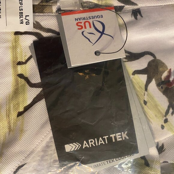 Ariat Sunstopper 2.0 ¼ Zip Long Sleeve Shirt – “Good Show” NWT Size L - Picture 6 of 7